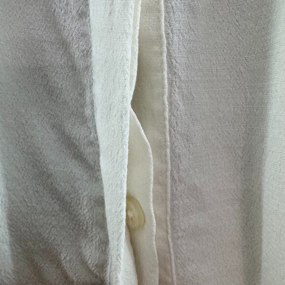 Boden Top Womens US10R Ivory Viscose Sheer Shoulders Long Sleeves Button Front - Picture 5 of 16